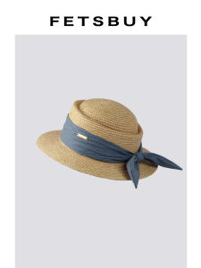 Youthful Cottage Style Bow Ribbon Braided Straw Hat