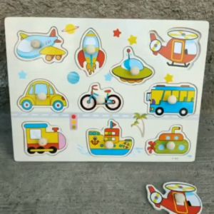 [HCM]Combo 3 bảng ghép hình núm gỗ - Đồ chơi thông minh cho bé