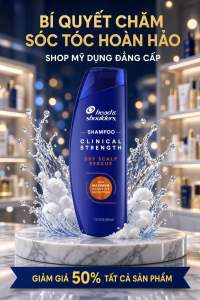 Dầu gội Head & Shoulders Clinical Strength 2-in-1 Chăm sóc tóc hoàn hảo | - Chống gàu | - Chăm sóc tóc | - Chống ngứa | - Chống bết dính | - Chống rụng tóc | Sản phẩm bán chạy nhất