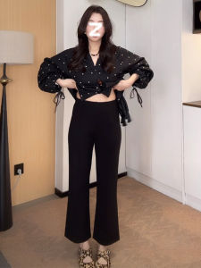 Quần Ống Rộng Cỡ Lớn Cho Nữ Mùa Hè Màu Đen Quần Ống Loe Mỏng Quần Dài Thường Ngày Cỡ Lớn Quần Ống Rộng