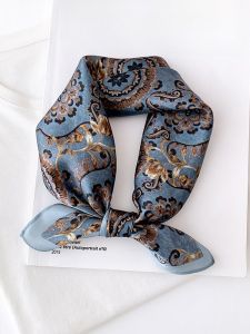 Retro New Silk Scarf Small Square Womens Spring Autumn Thin Professional Mulberry Silk Scarf Headscarf Versatile Decorative