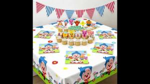 Khăn Trải Bàn Chủ Đề Chú Hề Hoạt Hình Kèm Khăn Ăn Và Cờ Bánh Cupcake Cho Bữa Tiệc Sinh Nhật Và Các Buổi Họp Mặt Gia Đình Đồ Dùng Tiệc Dùng Một Lần
