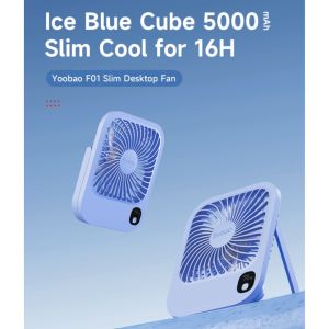 Yoobao Y-F01 Ice Blue Cube Slim Cool Fan 5000mAh Adjustable with 3 Gears Strong Wind