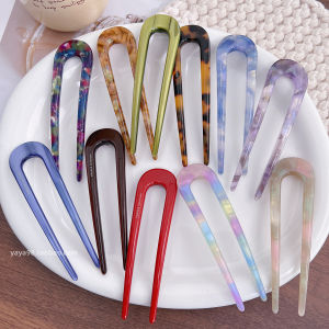 French Style Gold Label Blogger Small U-Shaped Hairpin Princess Ball Head Flower Bud Hairpin Fashionable Hair Accessories