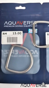 Aquaverse Marine Grade Stainless Steel D-ring Stopper Weight Belt Stopper for Scuba Diving BCD Seanergy Scuba