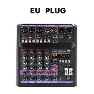 BOMGE | 5 Channel Audio Mixer with 99 DSP Effects OTG and LED Lighting with 3-Band EQ 48V Phantom Power for Karaoke Home Studio