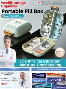 QIAOYANMEI | Weekly Pill Organizer Sealed Travel Pill Box