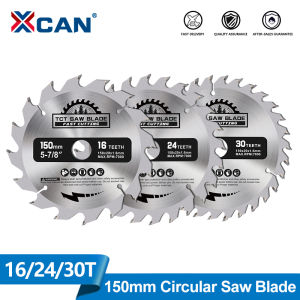 XCAN 1PC 150mm Circular Saw Blade 16/24/30T Wood Cutting Disc Carbide Saw Blade Bore 20mm for Woodworking