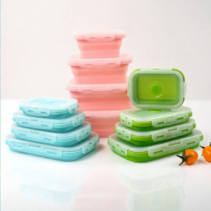 Foldable Creative Silicone Bento Box 4pcs Set