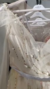 A-line silk fairy wedding dress DELVIN with long train • Haute couture wedding dress • Exclusive wedding