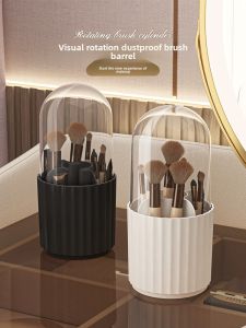 Rotating Dustproof Makeup Brush Storage Cylinder Organizer Holder Desktop Eyeshadow Brow Pencil Separator Rack Cosmetic Brushes