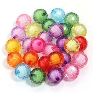 20-100pcs 8/10/12/14/16/18/20mm Double Layer Faceted Acrylic Beads Loose Spacer Beads For DIY Jewelry Making Crafts Accessories