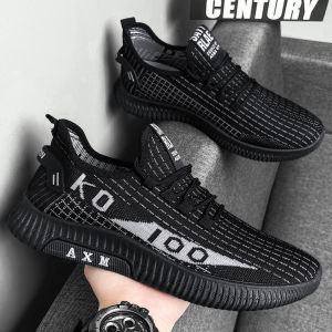 Giày Thể Thao Nam Mùa Xuân Thu Mới Chạy Bộ Giày Da Chống Thấm Nước Giày Thường Ngày Hấp Thụ Sốc Mũi Tròn Đế Bằng Lưới