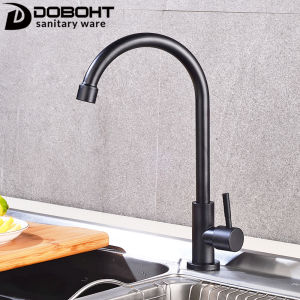 DOBOHT Stainless Steel SUS304 Black Color Bathroom Sink Basin Single Lever Cold Tap Kitchen Faucet
