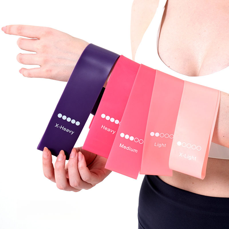 JBA Resistance Loop Band For Workout Set 5Pcs 130lbs With Strength Mark 600MM TPE Exercise Bands Flexibe Anti Slip Crossfit Gym Accessories Macaron Color