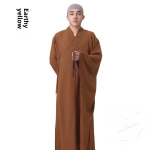 Monastic Robe Sea Qing Transparent Men Women Layman Clothes Monastic Wide Sleeve Sea Clear Gown Linen Monk Zen Study Clothes