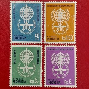 Koleksi Prangko kuno Indonesia lawas 4 Pcs Seri Anti Malaria Tahun 1962 UN USED