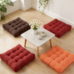 Ethnic Linen Square Seat Cushion Household Bedroom Balcony Collapsed Rice Floor Cushion Thickened Bay Window Windowsill Cushion