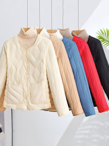 2025 New Womens Slim Fit Short Cotton Jacket Lightweight Fleece Lined Inner Coat Stylish Commute Artistic Straight Cut