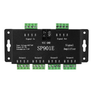 DC5V-24V SP901E Signal Amplifier LED SPI Controller 4CH Group Amplifier For WS2812 2811 DMX512 LED Pixels Strip Magic Module