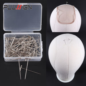 T Pins For Wigs 50 Pieces Stainless Steel T-Pins 38Mm/1.5Inch For Blocking Knitting Modelling And Crafts 1 Plastic Box