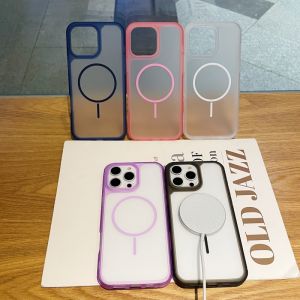 เคสโทรศัพท์แม่เหล็กเป็นมิตรกับผิวเคลือบสำหรับ iPhone 16 15 14 Plus 13 12 11 Pro Max เคสโครงอ่อน + ฝาหลังแข็งอะคริลิกสำหรับ iPhone 16 Pro Max Magsafe เคสป้องกันกันกระแทก