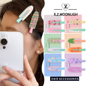 【 X.z.moonligh】2ชิ้นขนมมาการองกิ๊บติดผมสีผลไม้รสหวานและน่ารักสำหรับหน้าร้อน