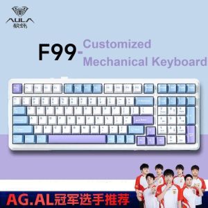 AULA | AULA F99 Gaming Mechanical Keyboard Wireless Tri-mode Hot Swap PBT Gasket RGB 99 Keys for Games Typing Customizable Keyboard