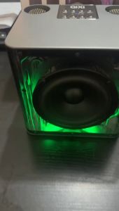 MUSICHOUSE SK-2062 Shocking Bass KARAOKE Wireless Bluetooth Transparent Speaker with RGB LED Light & Two Wireless Microphone