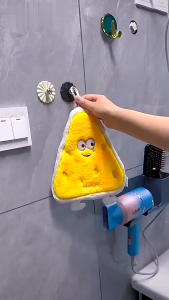17KM Cute Hand Towel Bread Cheese Hanging Towel Children Bathing Towel Coral Fleece Handkerchief Absorbent Wipe Cloth Thickened Super Absorbent Cartoon Childrens Hand Towel Microfiber Quick-drying for Kitchen Bathroom Soft Close Skin Terry Towels