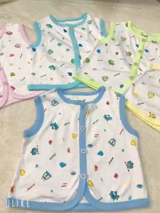 Áo gile bé trai bé gái sơ sinh thun cotton dày 2 lớp giữ  ấm ngực cho bé nhiều màu họa tiết dễ thương 3-20kg