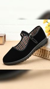 Cloth shoes female student shoes work shoes womens black flat dance shoes restaurant mom shoes