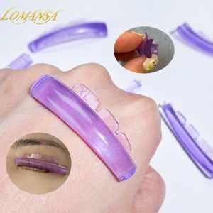 Lomansa 5 Đôi Miếng Silicon Uốn Mi Có Thể Tái Sử Dụng Dính Mi Que 3D Dụng Cụ Uốn Tóc Phụ Kiện Màu Tím/Vàng Dụng Cụ Trang Điểm