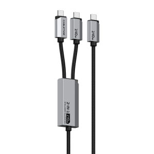CABLETIME USB C Cable 2 in 1 Dual Output 140W Fast Charging 480Mbps High Speed Data Transmission for Laptops iPhone 17