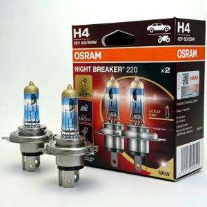 Osram | OSRAM NIGHT BREAKER 220 HEADLIGTH BULBS ORIGINAL 64193NB220 H4 12V 60/55W HIGH LOW BEAM HALOGEN LIGHT FOR CAR