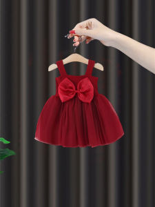 Princess Style Summer Dress for Girls Childrens Fashionable Thin Cotton Blend mid Waist Length Midi Skirt Butterfly Knot