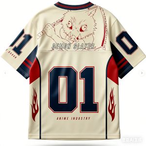 Bandai | Demon Slayer Adult and Kids American-Style Jersey T-Shirt Multi-Character 3D Print Trendy Anime Short Sleeve Shorts Friend