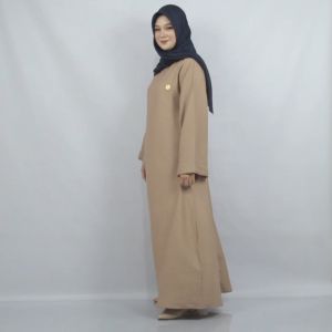 Gamis Abaya Wanita Muslimah Dewasa Terbaru Polos Simple Bahan Polo Linen Premium Ukuran Jumbo By ISYA.ID