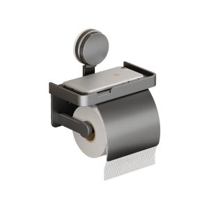 Bathroom Wall-Mounted Suction Cup Tissue Box Roll Paper Holder Nordic Style Toilet Paper Storage Rack No Drilling Required