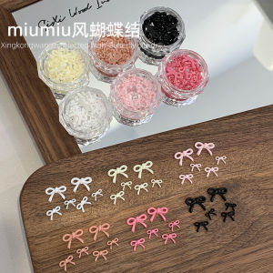 Mini Butterfly Knot Nail Decorations Resin French Style 3D Pink Butterfly Knot Nail Art Accessories Popular Internet Red Products