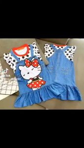 ĐẦM THUN LẠNH 3D TAY BÈO CHÂN VÁY ĐUÔI XOÈ DÀNH CHO CÁC BÉ GÁI TỪ 20KG-40KG