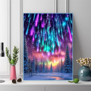 500/1000/1200/2000PCS Jigsaw Puzzle Winter Snow Tree Meteor Landscape Art For Adult Great Weekend Relaxation And Family Fun Gift