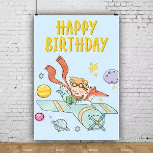 Cartoon Little Prince Background Kids Birthday Decorations Party Supplies Moon Rose Fox Baby Shower Decor Banner Backdrop Gifts