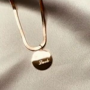 Kalung Titanium Wanita Good Luck Pipih Terbaru Terbaru Kalung Titanium Anti Karat Tidak Luntur