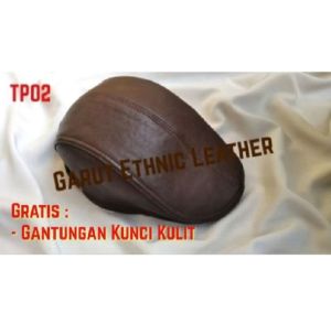 Topi Kulit Pet/Flat Cap/Kodok/Pelukis Pria Garut (TP02)