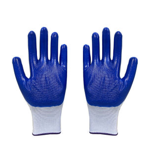 10 pairs of work gloves (made of blue nylon material with polyurethane coating) 20 pairs of industrial protective gloves