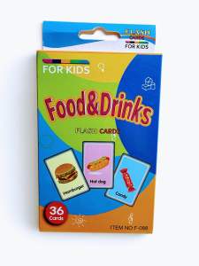 36 Piece Flash Card Set for Kids - Supports Cognitive Development: Telling Time Body Parts Shape Sight Words Food & Drinks Colours Fruits Vegetables