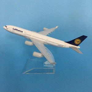 16CM A340 Lufthansa Plane Model Alloy Aircraft Models with Wheels 6Inch Airplane for Children Collection Gift Display