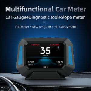 P21 Car HUD Head Up Display OBD2 GPS Inclinometer Slope Gauge Digital Speedometer Off-Road Monitor Multiple Alarms