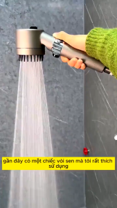 Vòi sen tăng áp ba chế độ áp suất cao tích hợp bàn chải massage cơ thể - MOGEE